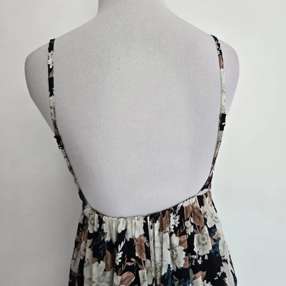 Abercrombie & Fitch Womens Floral Maxi Dress Low Back Boho Summer Resort XS